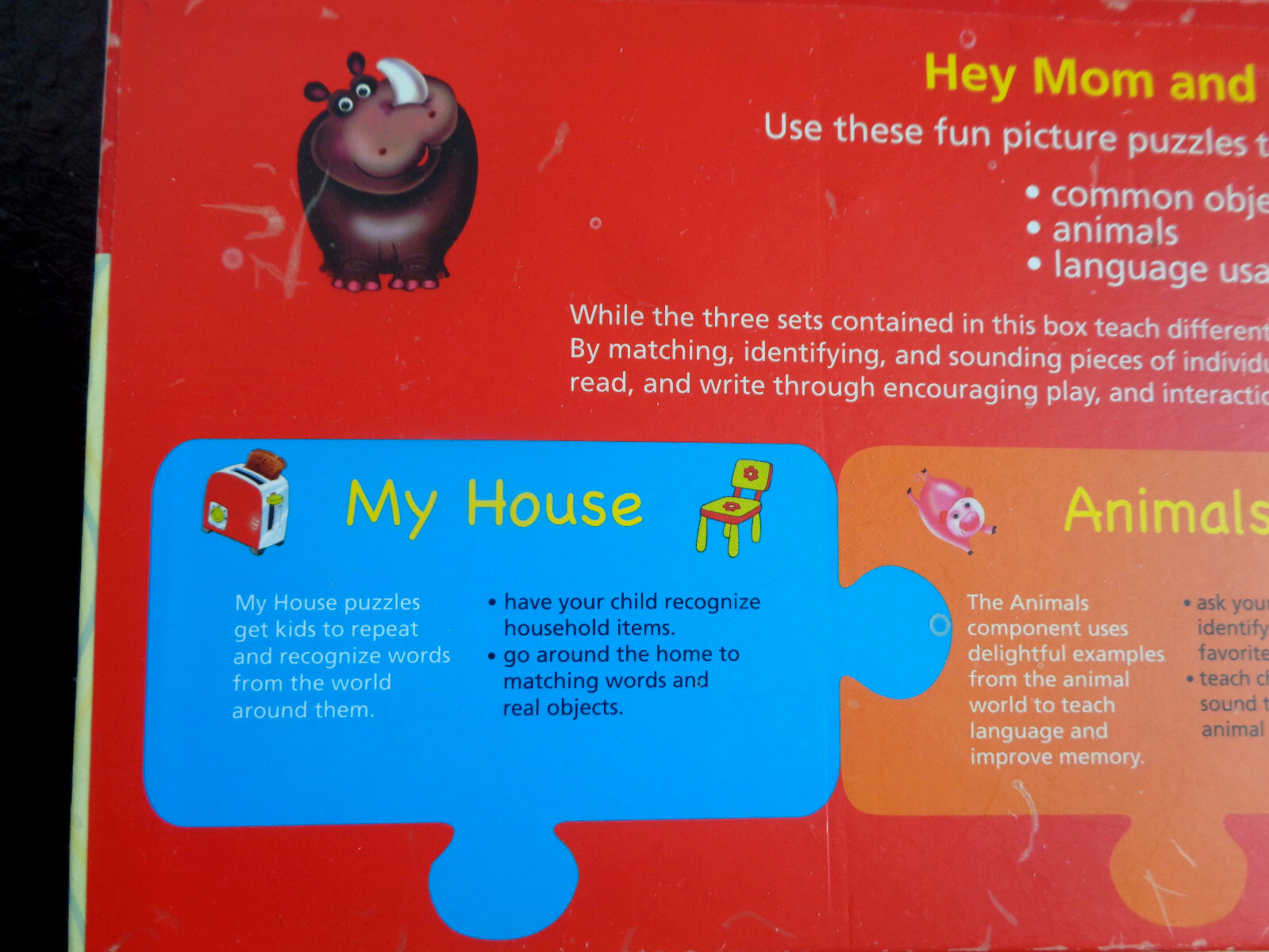 FIRST WORDS Puzzle Set~House-Animals-Simple Words Early Childhood Development