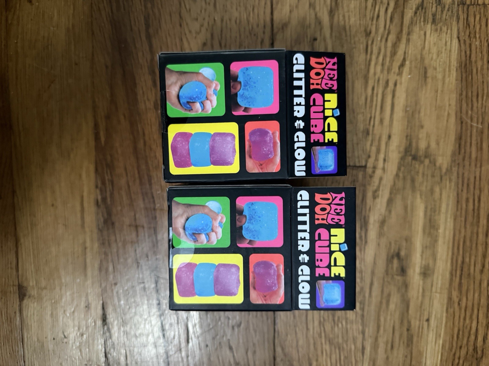 Needoh Nice Cube Glitter And Glow In The Dark Blue Brand New Sealed Lot of 2
