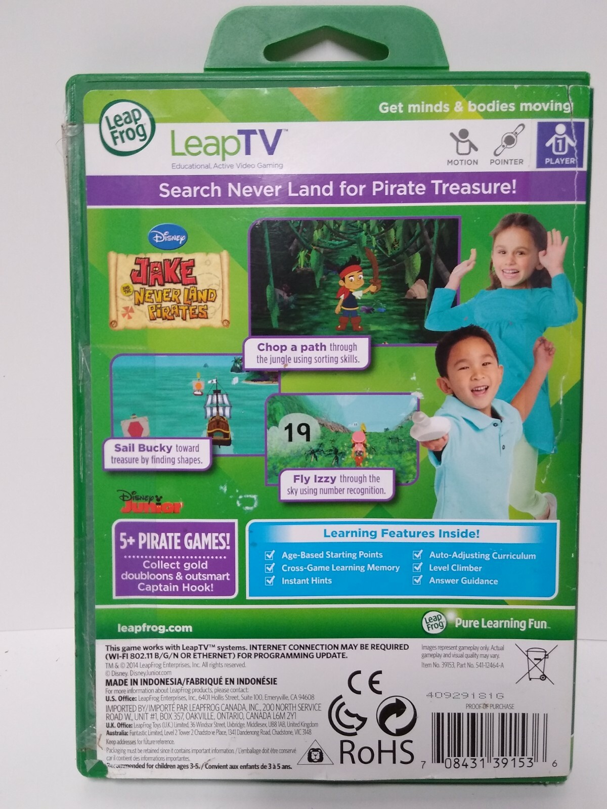 Leap TV Disney Jake and the Never Land Pirates educational game.