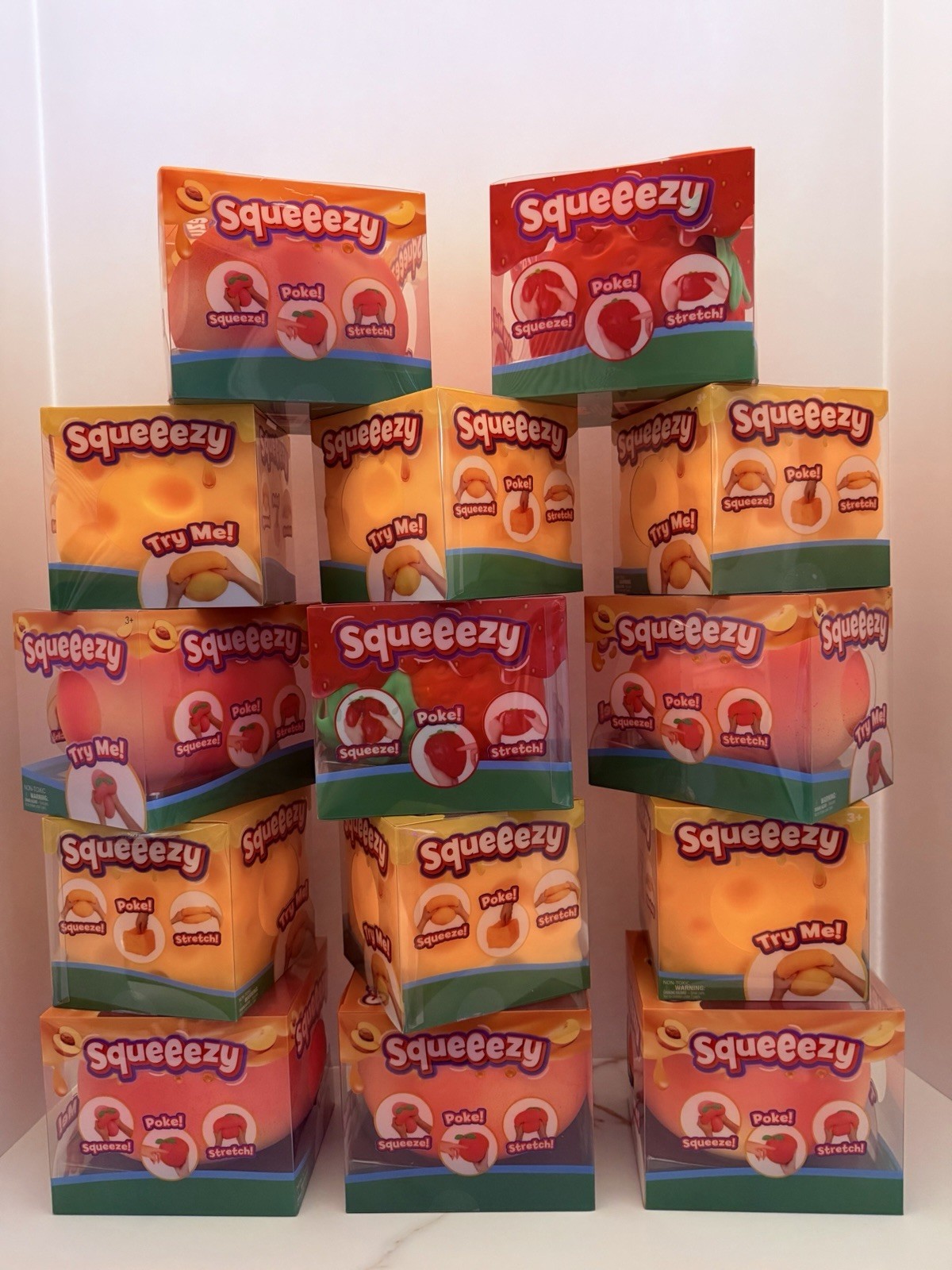 TikTok Viral Toymendous Jumbo Squeeezy PEACH Squishy Sensory Toy