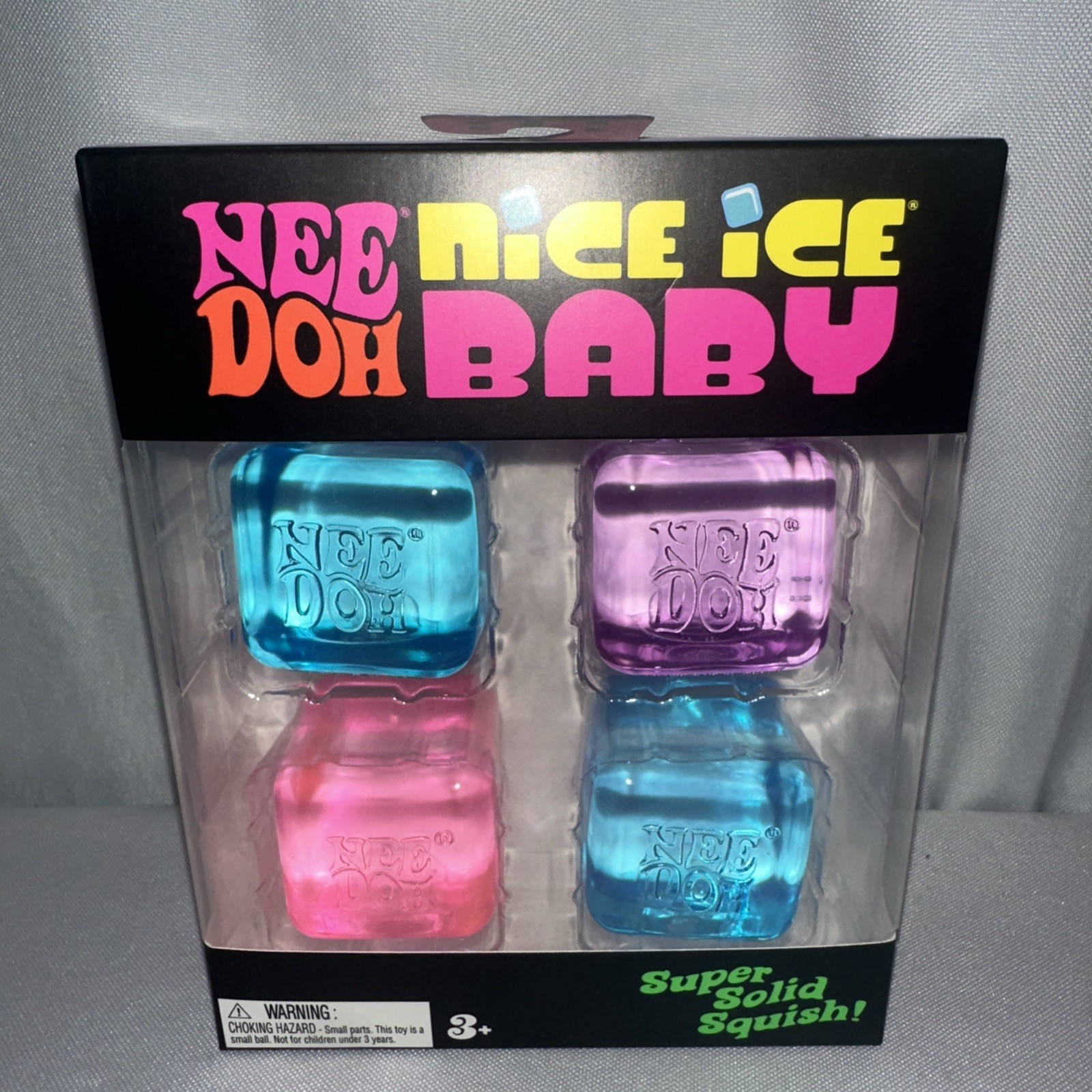NeeDoh Nice Ice Baby 4 pack, Nee Doh Mini Nice Cube Pink Blue Purple New In box