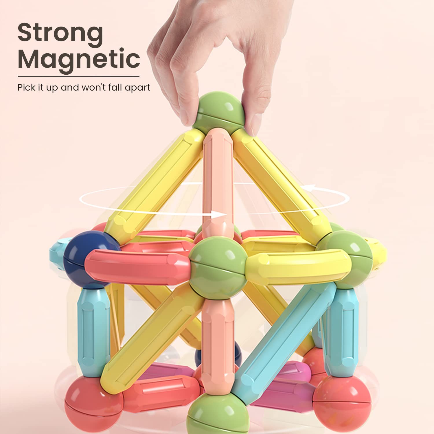 BAKAM Magnetic Building Blocks for Kids Ages 4-8, STEM 25PCS, Multicolored