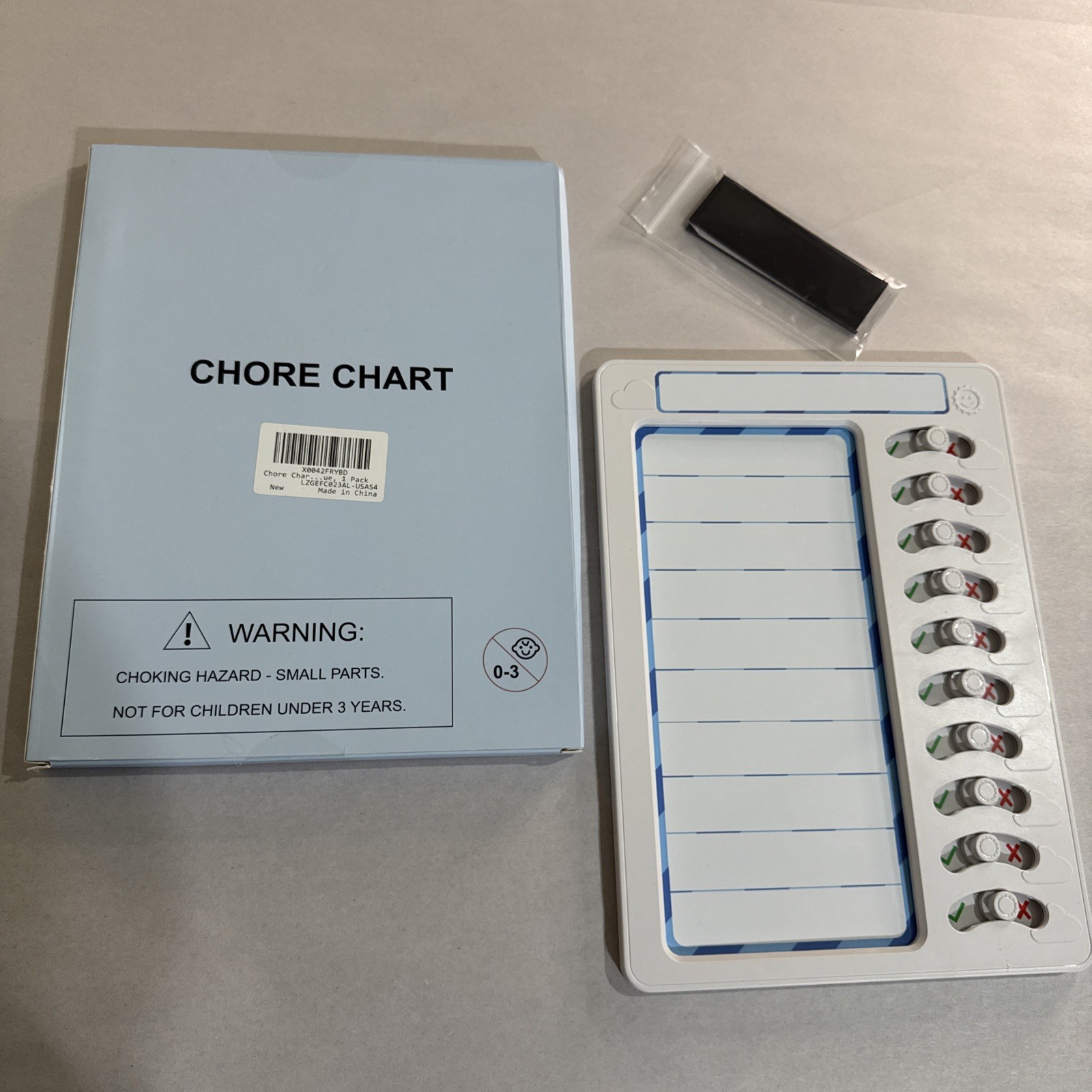 Magnetic Chore Chart w/Eraser for Kids – Daily Routine Visual Schedule Checklist