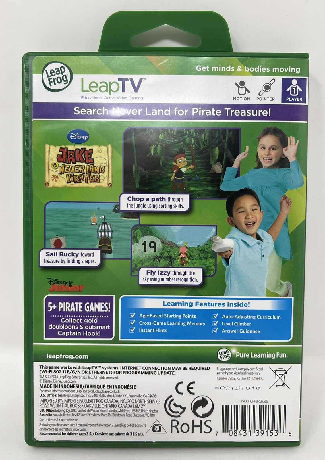 Jake and the Neverland Pirates Leap TV Leap Frog Educational Game Ages 3-5 Math