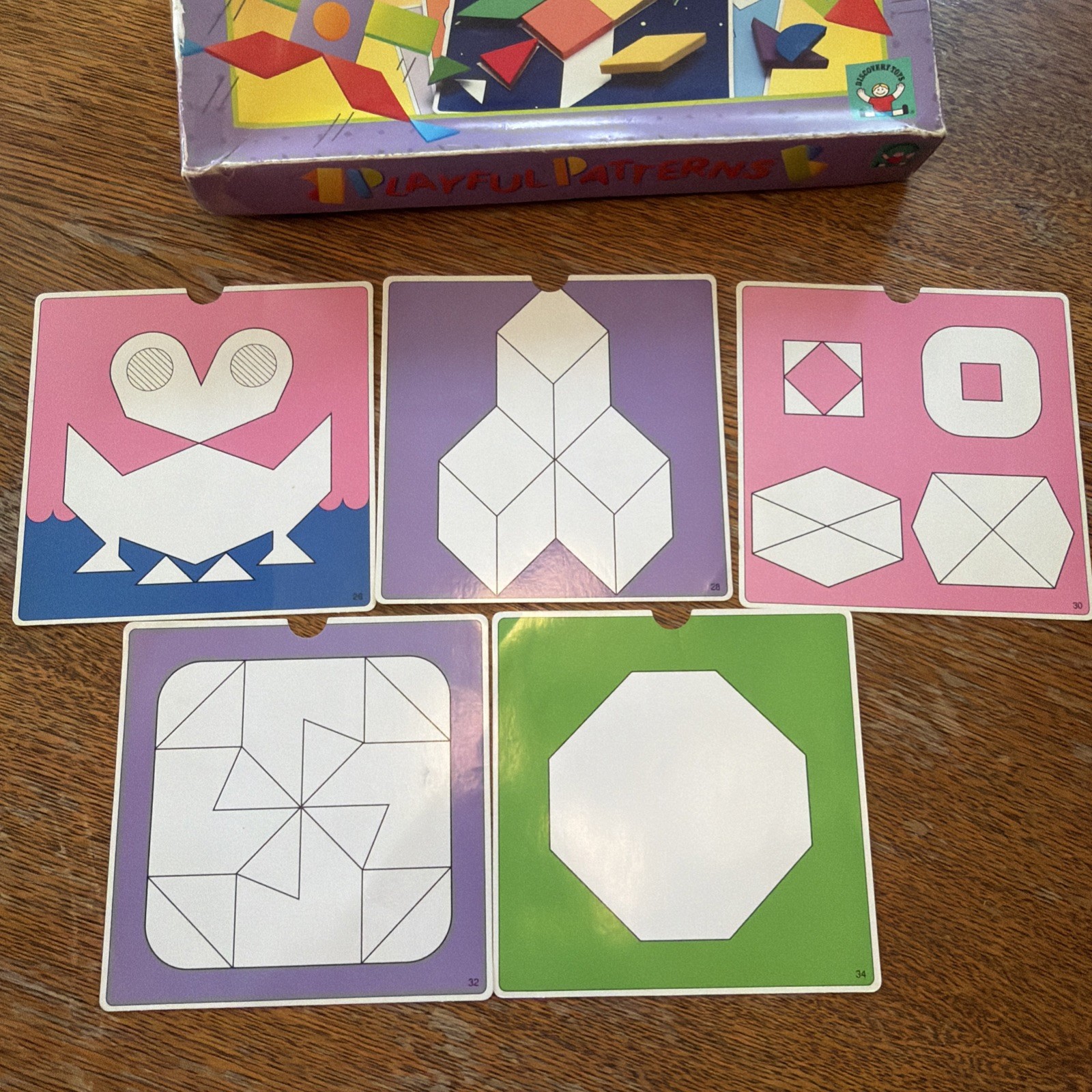 Discovery Toys Playful Patterns – 123 Foam Shapes & Complete Set of Cards 1991