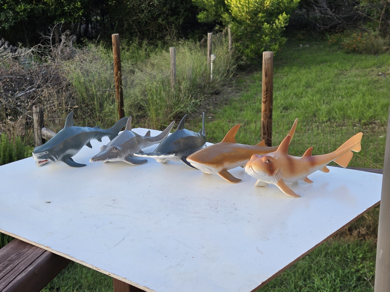 Lot Of 5 Large Shark Figures 11″ Long