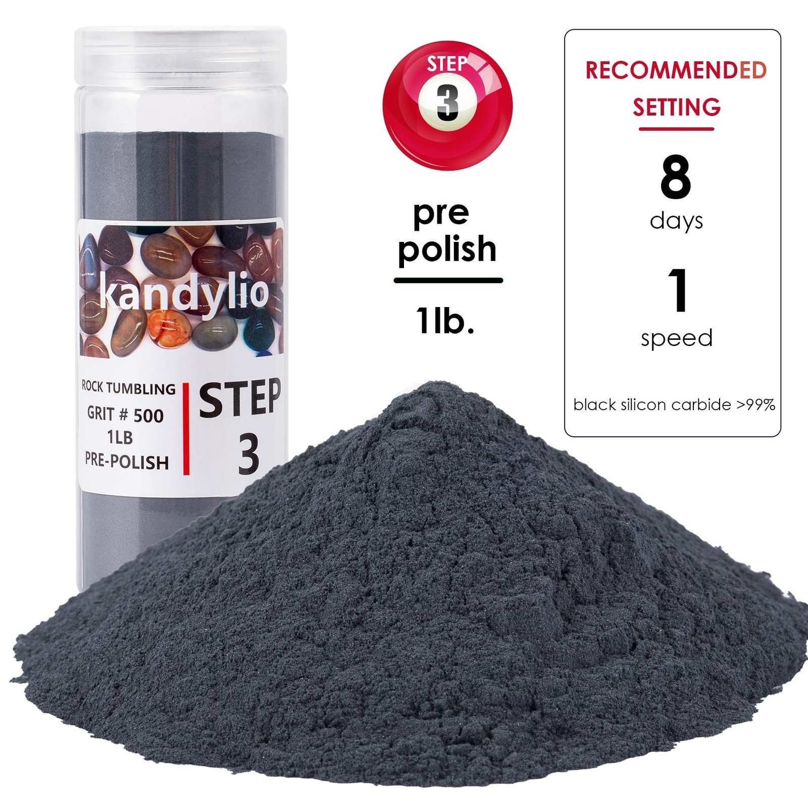4 Pounds Rock Tumbler Grit Kit Polish Upto 30LBS Rocks Silicon Carbide & Alum…