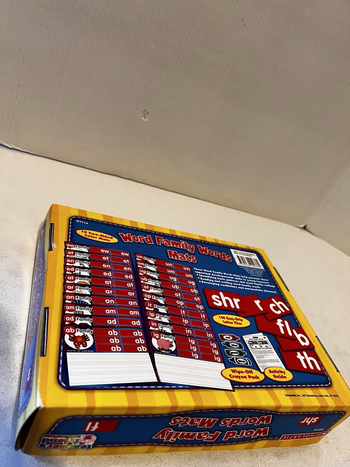 SCHOLASTIC Word Family Words Mats 1990s Phonics Teacher’s Friend K-2 Ages 4-8