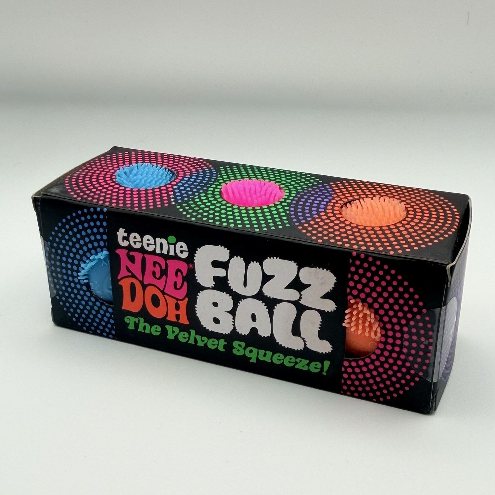 Nee Doh Teenie Fuzz Ball The Velvet Squeeze 3 Pack Multicolor Blue Pink Orange