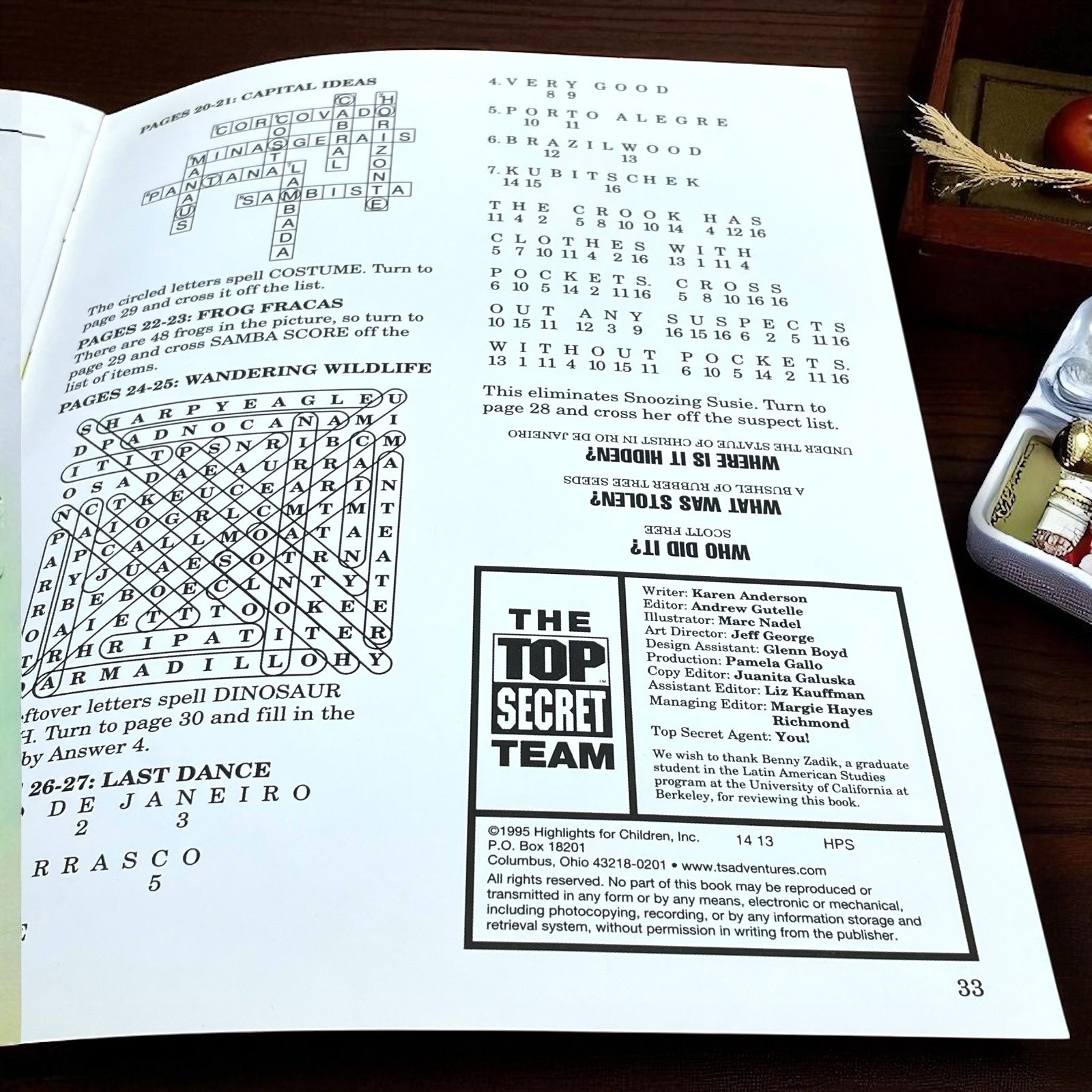 Highlights Top Secret Adventures Educational Activities Set 1990s Brazil Book