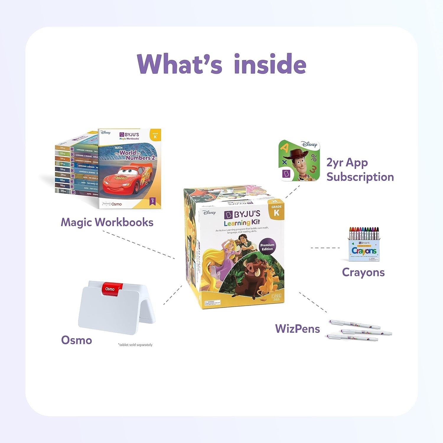 BYJU’S Learning Kit: Disney,Kindergarten Premium Edition (App +10 Workbooks( 4-6