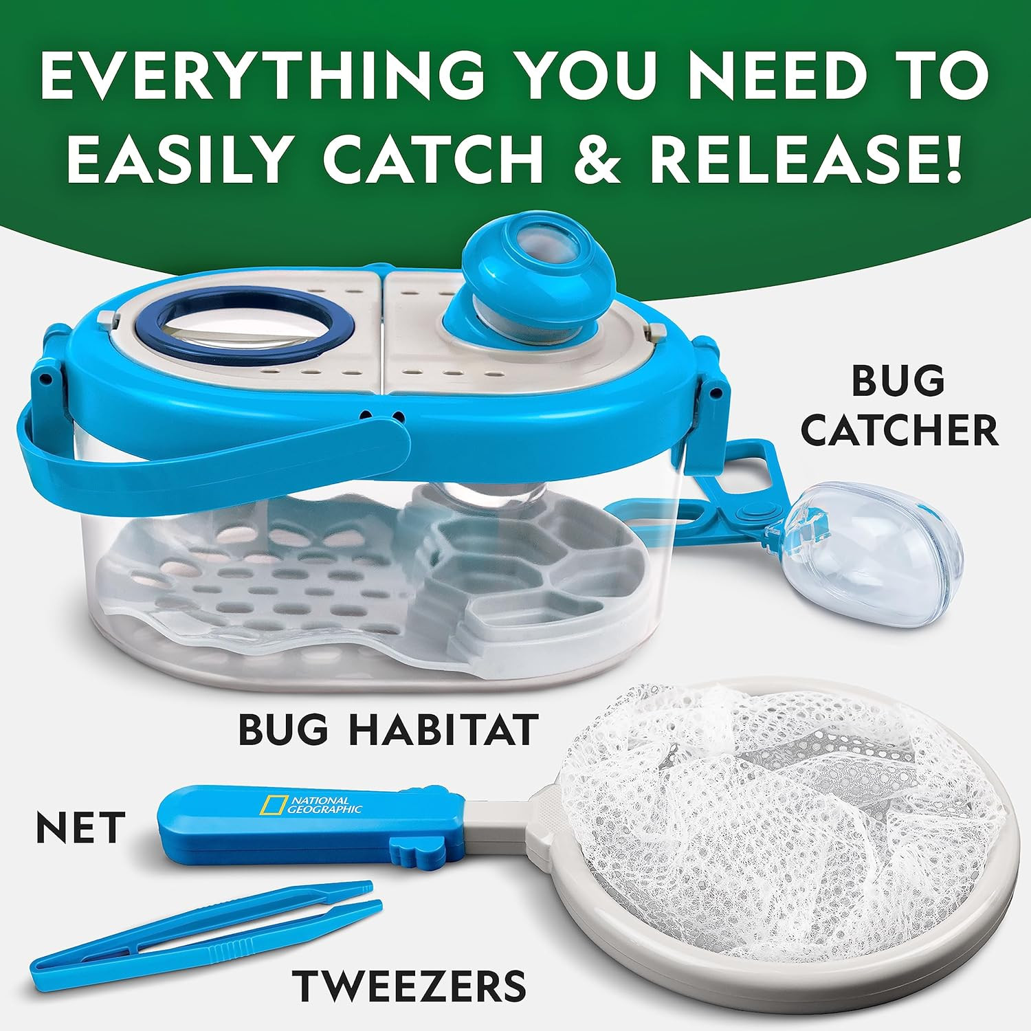 National Geographic Bug Catcher Kit for Kids – Kids Bug Habitat with Magnified V