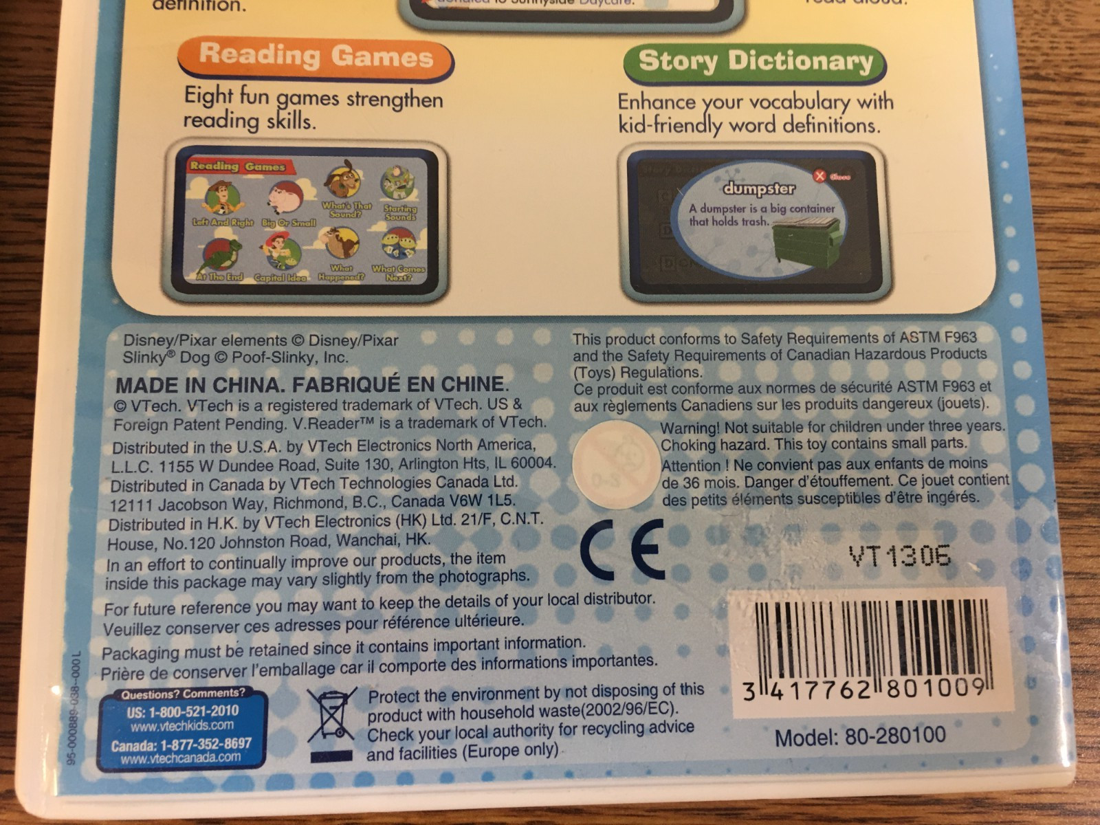 Lot Of 2 Vtech V.Reader Cars 2 And Toy Story 3 Interactive E-Reading System