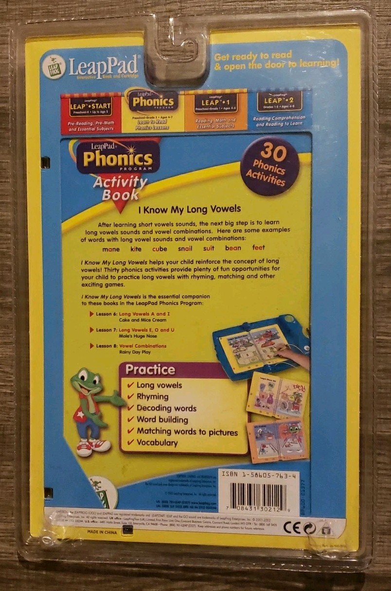 Grade 2 LeapFrog LeapPad I Know My Long Vowels Activity Book Cartridge New