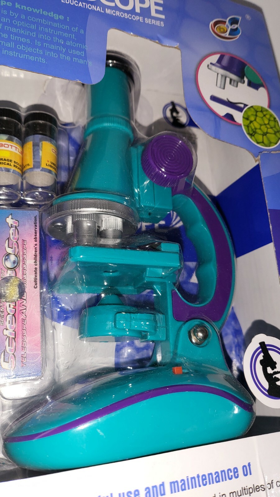 CHANG SHENG TOYS C2127 Early Development Science LED Microscope Toy Purple Green