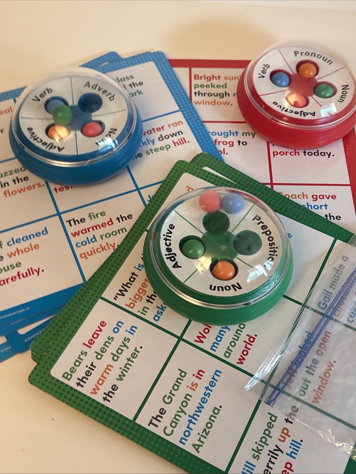 Speed Grammar Game by Educational Insights W/3 Grammar Games PREOWNED COMPLETE