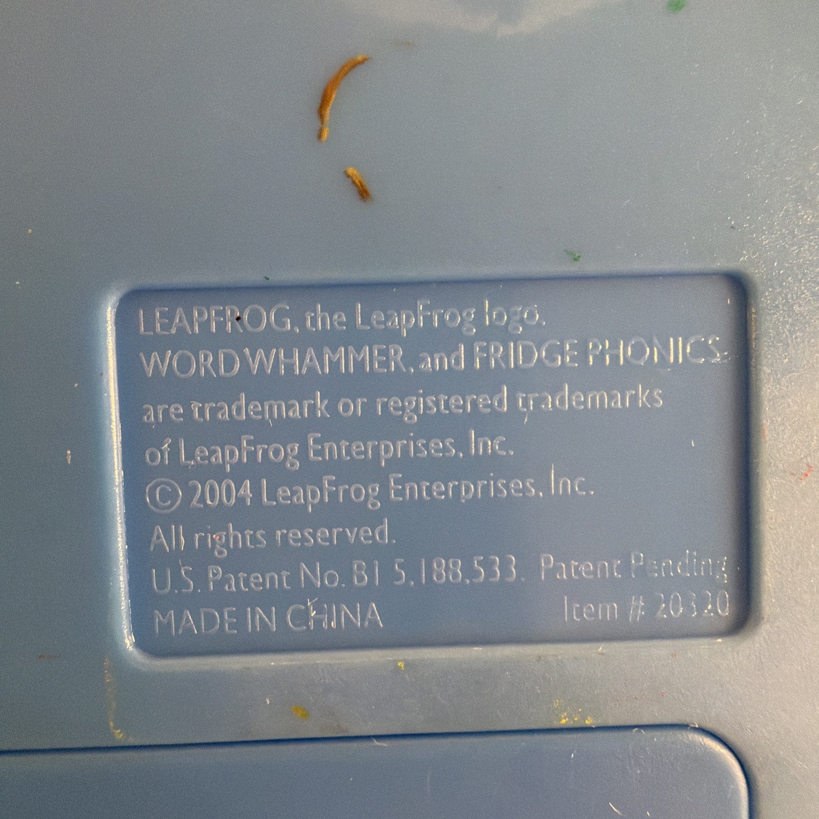 WORKING Leap Frog Word Whammer Fridge Phonics Set with 58 Magnetic Letters 2004