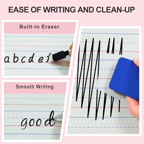 Dry Erase Boards 6 Pack, Double Sided Magnetic Small Whiteboards with Lines
