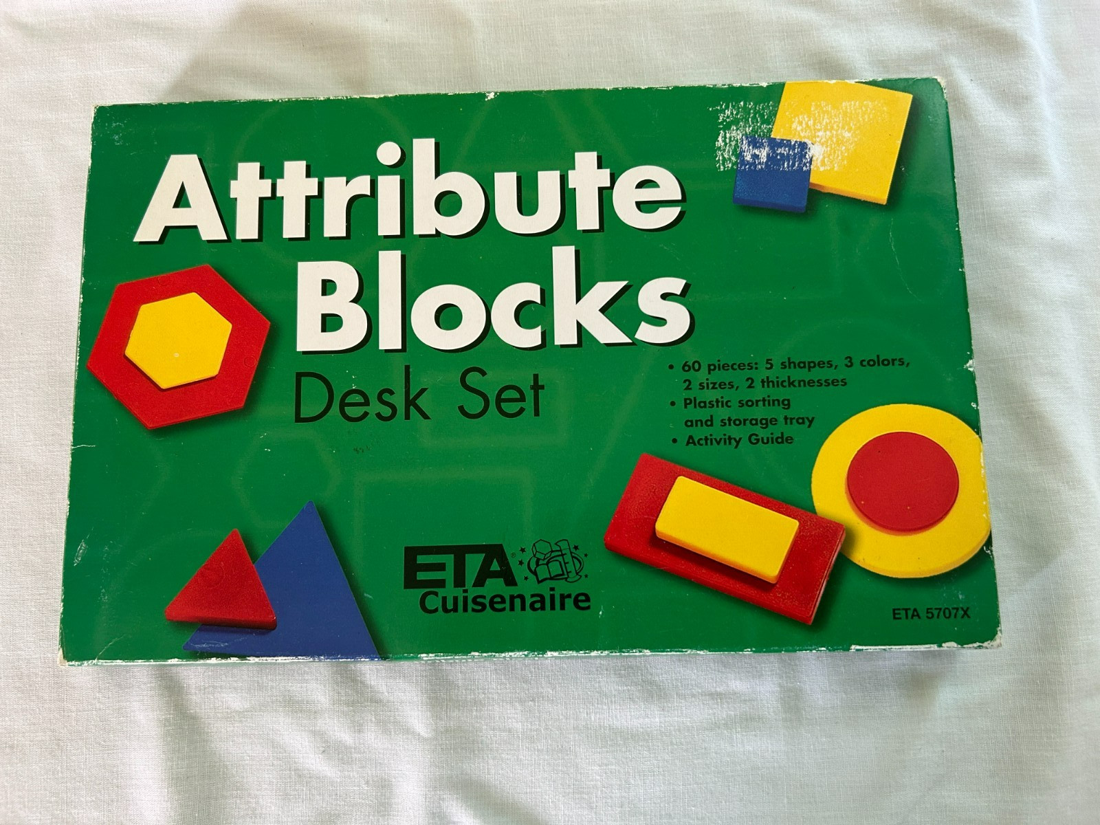 ETA Cuisenaire Attribute Blocks Set of 60 Learning Homeschool Geometry Shapes