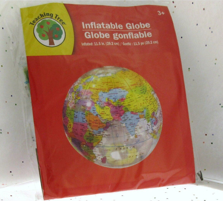 Teaching Tree Inflatable Globe Beach Ball Education Homeschool 11.5” NIP 🌎