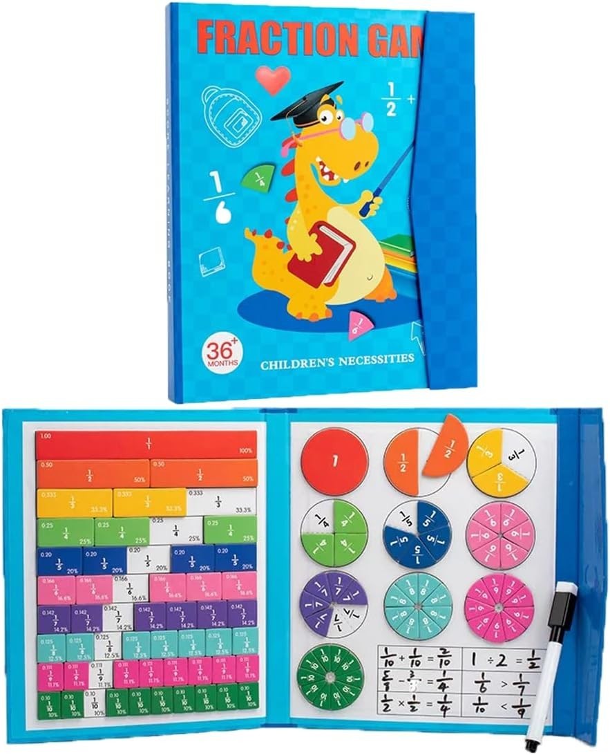 Magnetic Fraction Educational Puzzle, 110 Pcs Magnetic Fraction Puzzle for El…