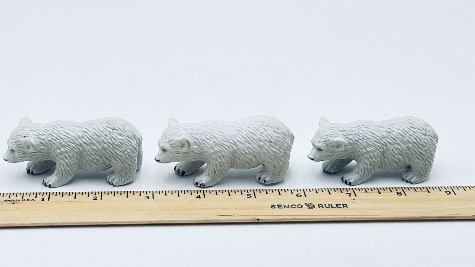 VTG Rubber Hard Plastic POLAR BEAR CUB Toy Figure Zoo Wild Animal Safari LOT – 3