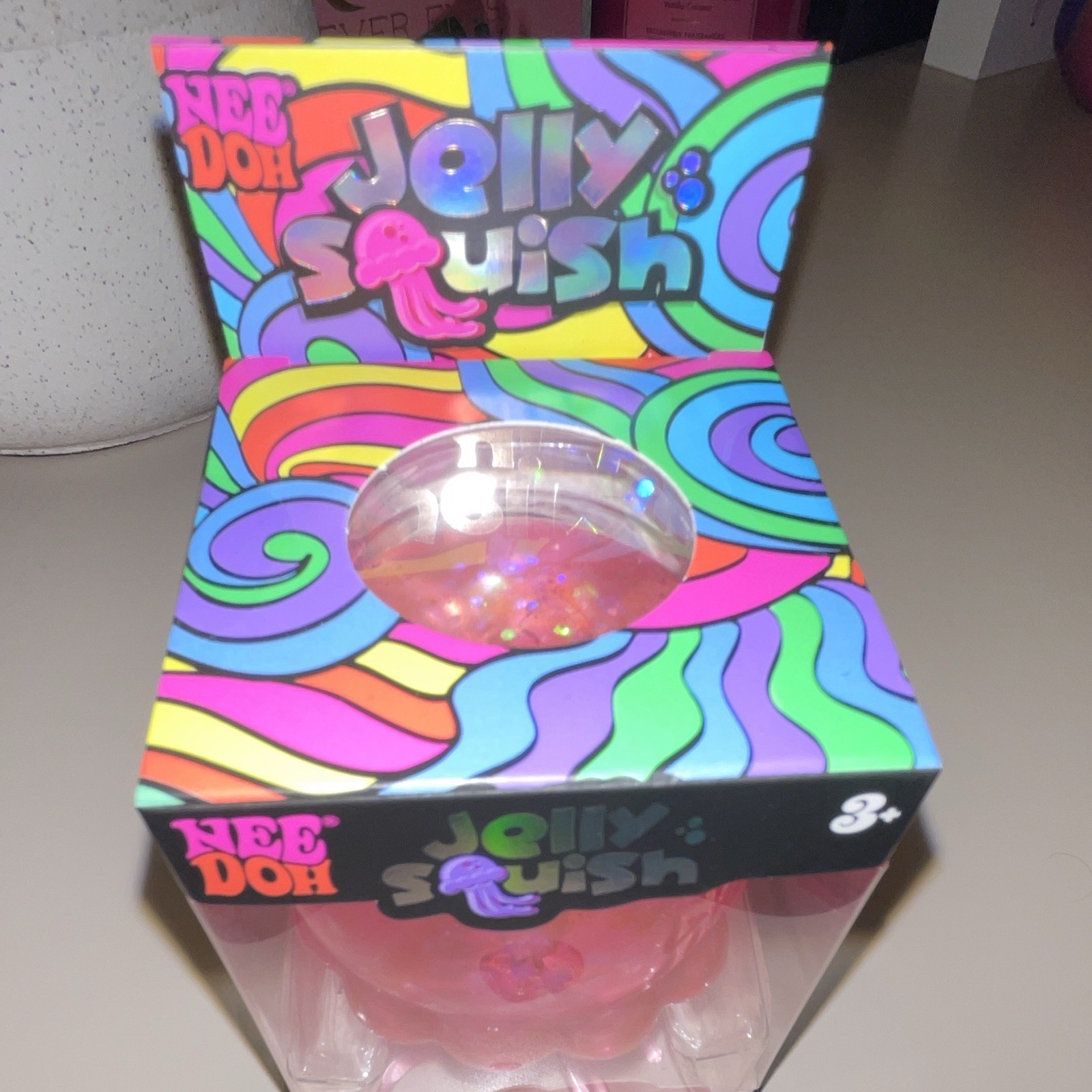 Nee Doh Jelly Squish Jellyfish Tactile Squeeze Toy Pink Purple 3+ 25330NAB