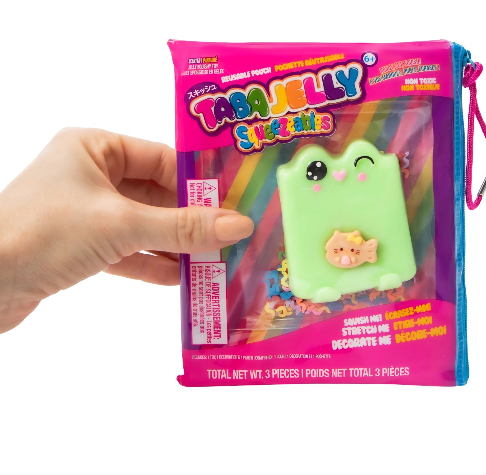 Taba Jelly Squeezeables Green Frog Squishy, Freddie Froggie Squishi Squeeze Toy