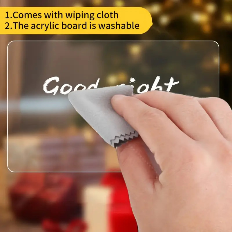 Gift for Kids LED 3D Erasable Writing CLEAR BOARD W/ USB-powered LED Night light