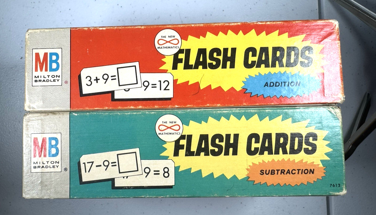 VTG 1964 Milton Bradley Addition & Subtraction Flash Cards Gr/2-6 Full Set USA