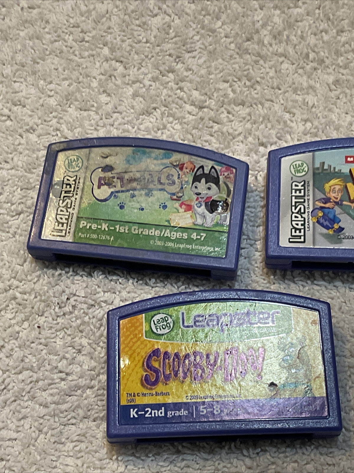LeapFrog LeapPad, Leapster Explorer -3x Game Cartridges, Scooby Doo Plus More