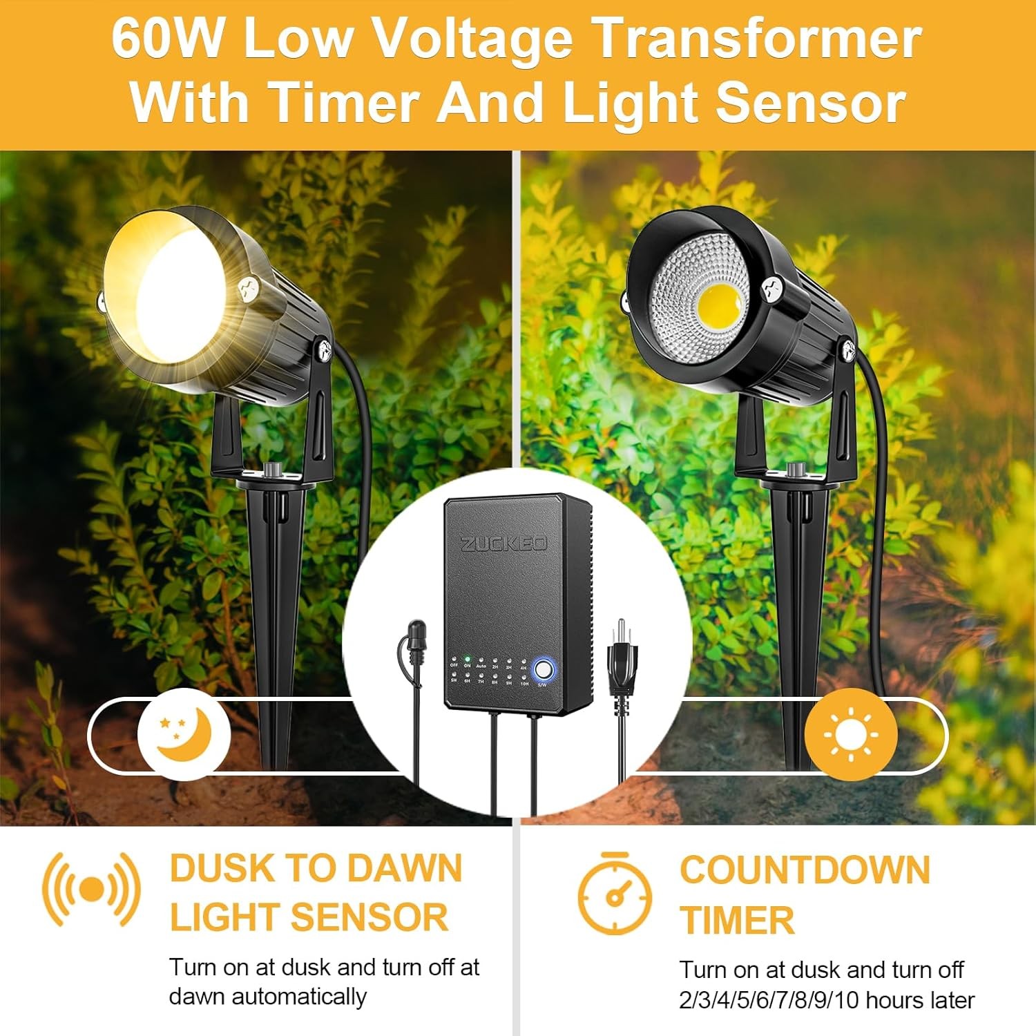 5W LED Low Voltage Landscape Lights with Transformer and 80FT Wire 8 Pack