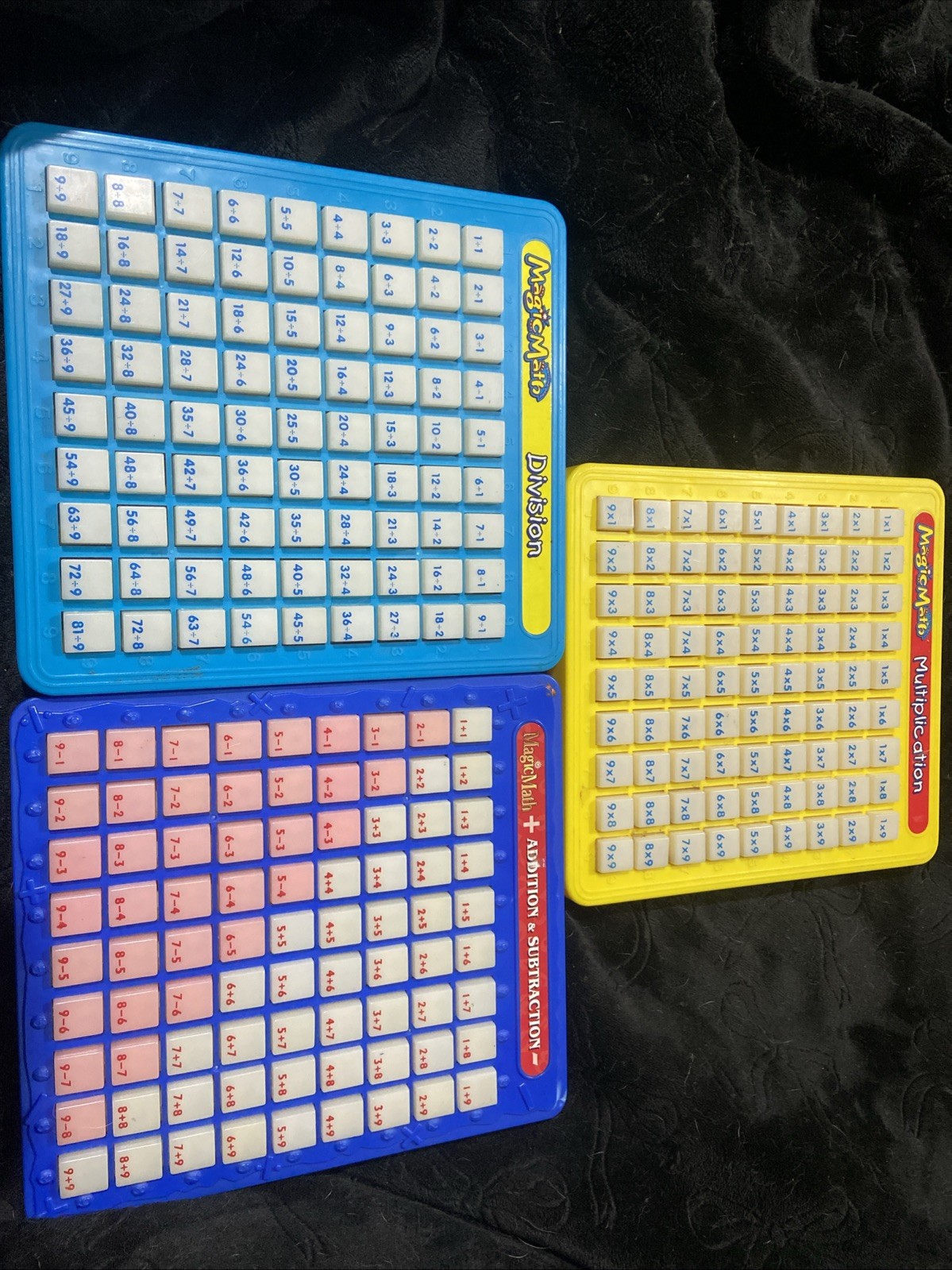 Lot Of 3 MAGIC MATH Addition Subtraction Division Multiply Learning Games 1993