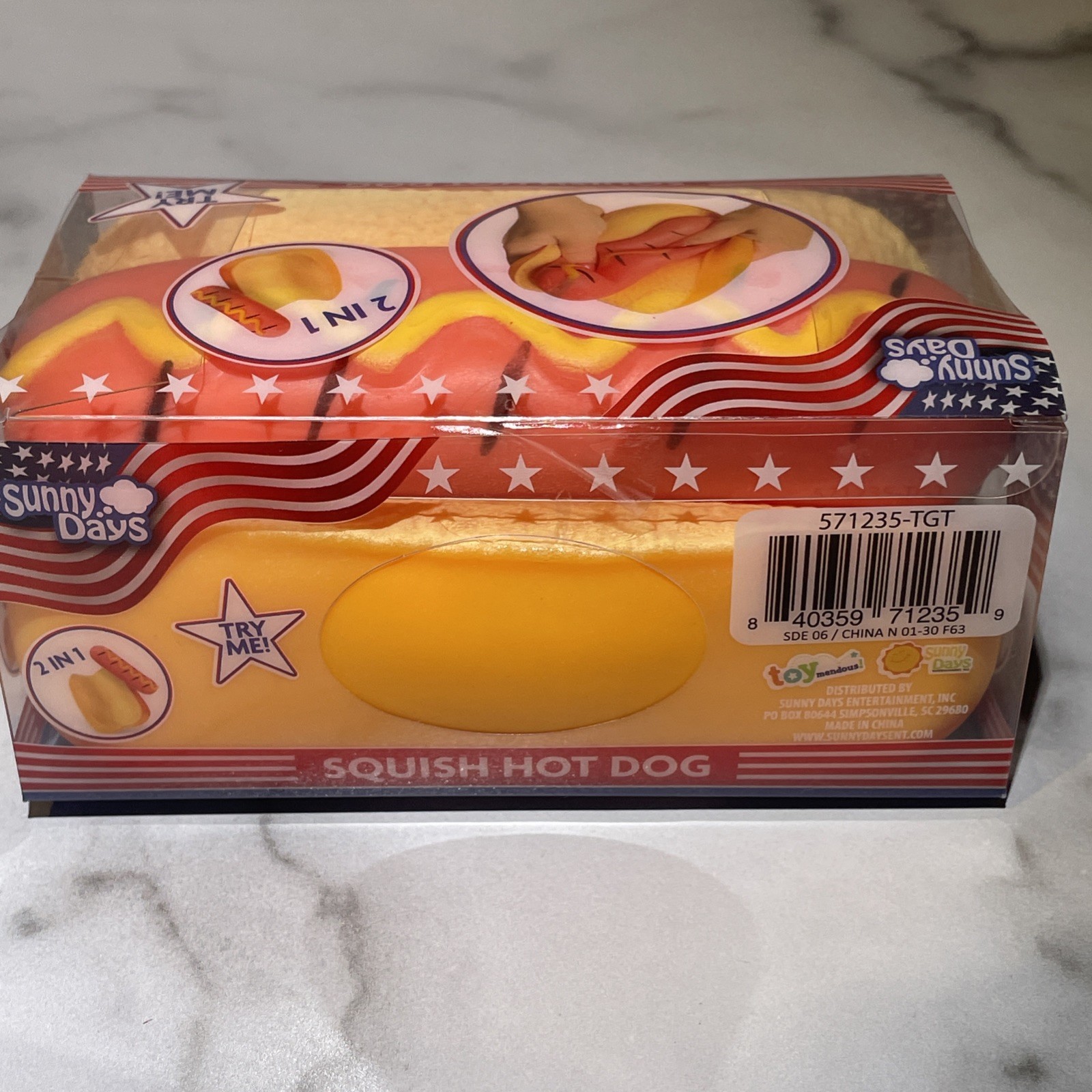 Toymendous Sunny Days Jumbo Hot Dog Squish Sensory Viral Squishy Toy TikTok