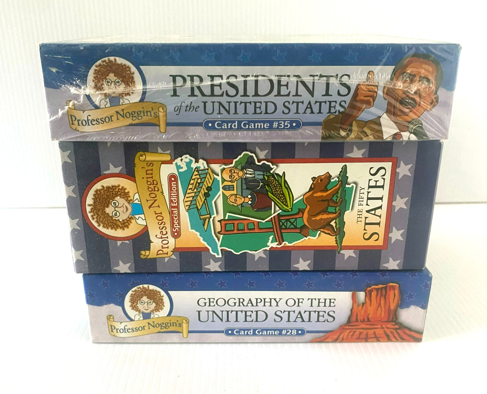 Professor Noggin Card Game Lot – Presidents, States, Geography of the US