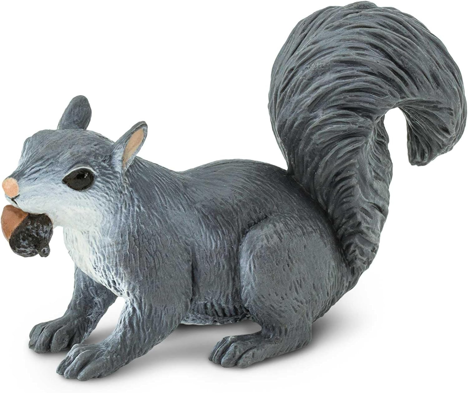 Gray Squirrel Figurine – Lifelike 3″ Wildlife Figure – Educational Toy for Boys,