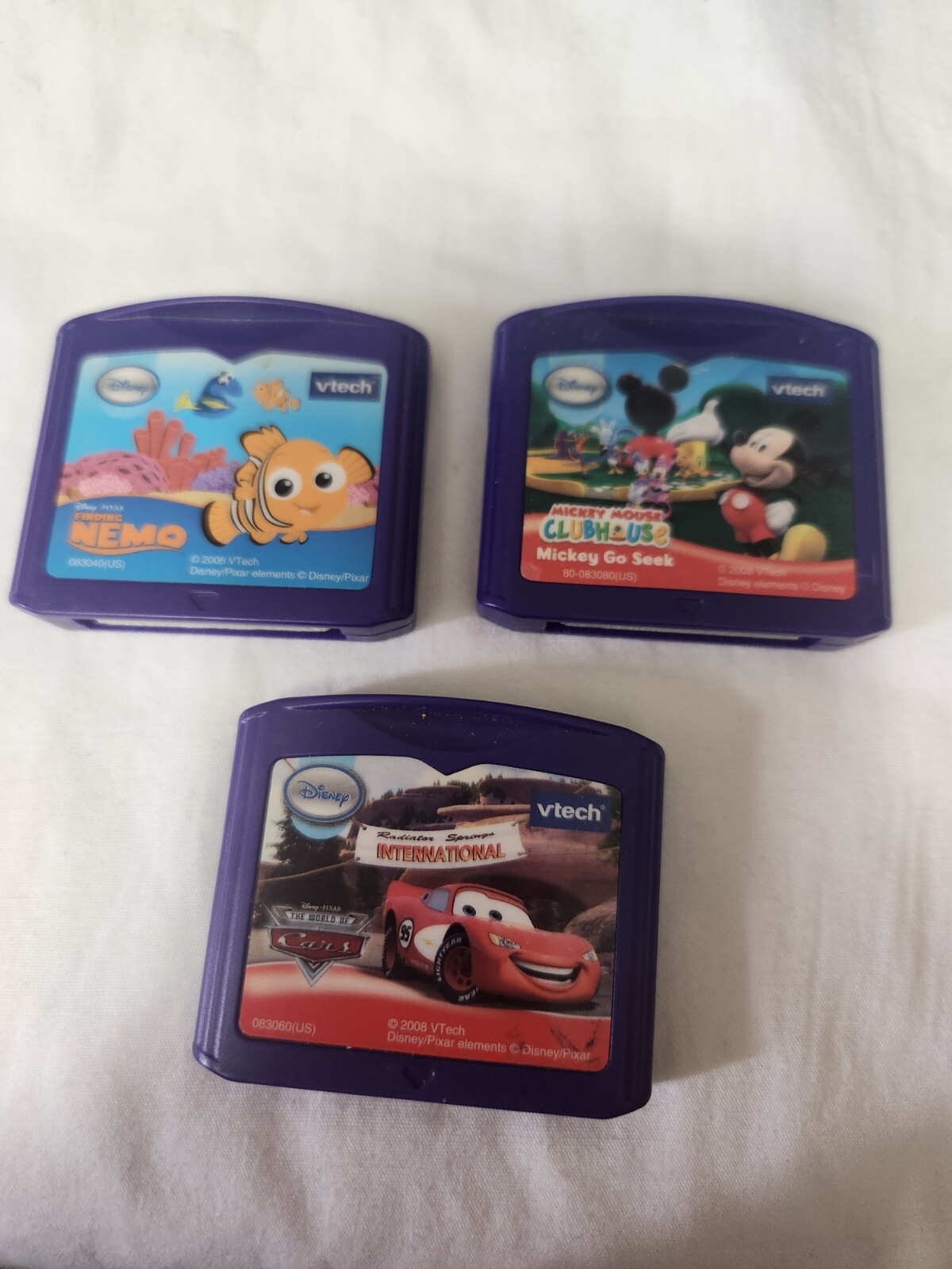 Vtech Create-A-Story – Disney Pixar Cars, Mickey Mouse, Nemo Lot of 3 Cartridges