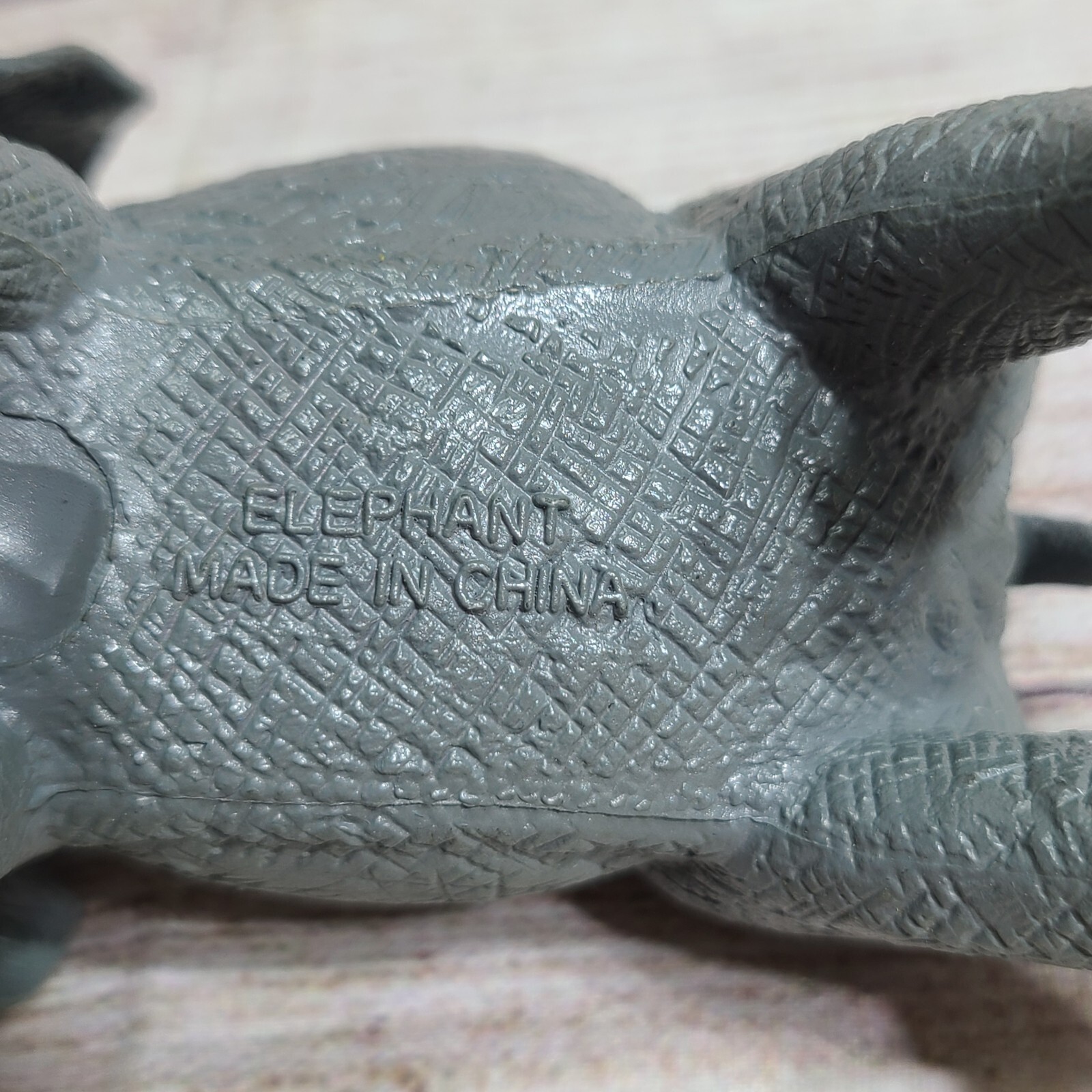 Unbranded Elephant Figurine Toy Pretend Play Jungle Gray White 6″