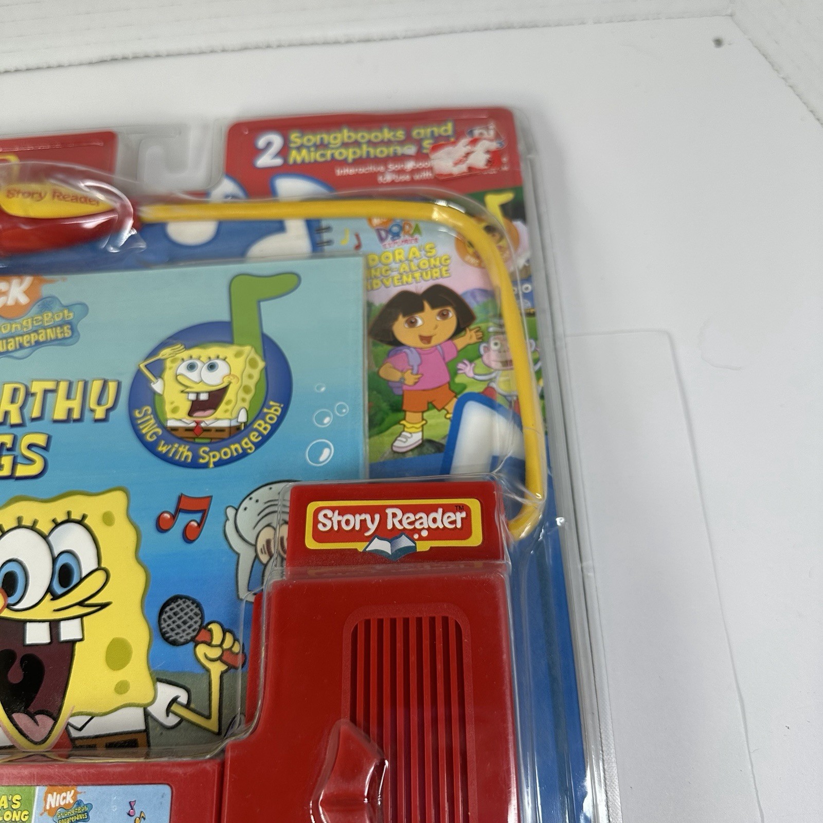 Y2K SpongeBob Dora The Explorer Story Reader 2 Songbooks and Microphone Set NEW