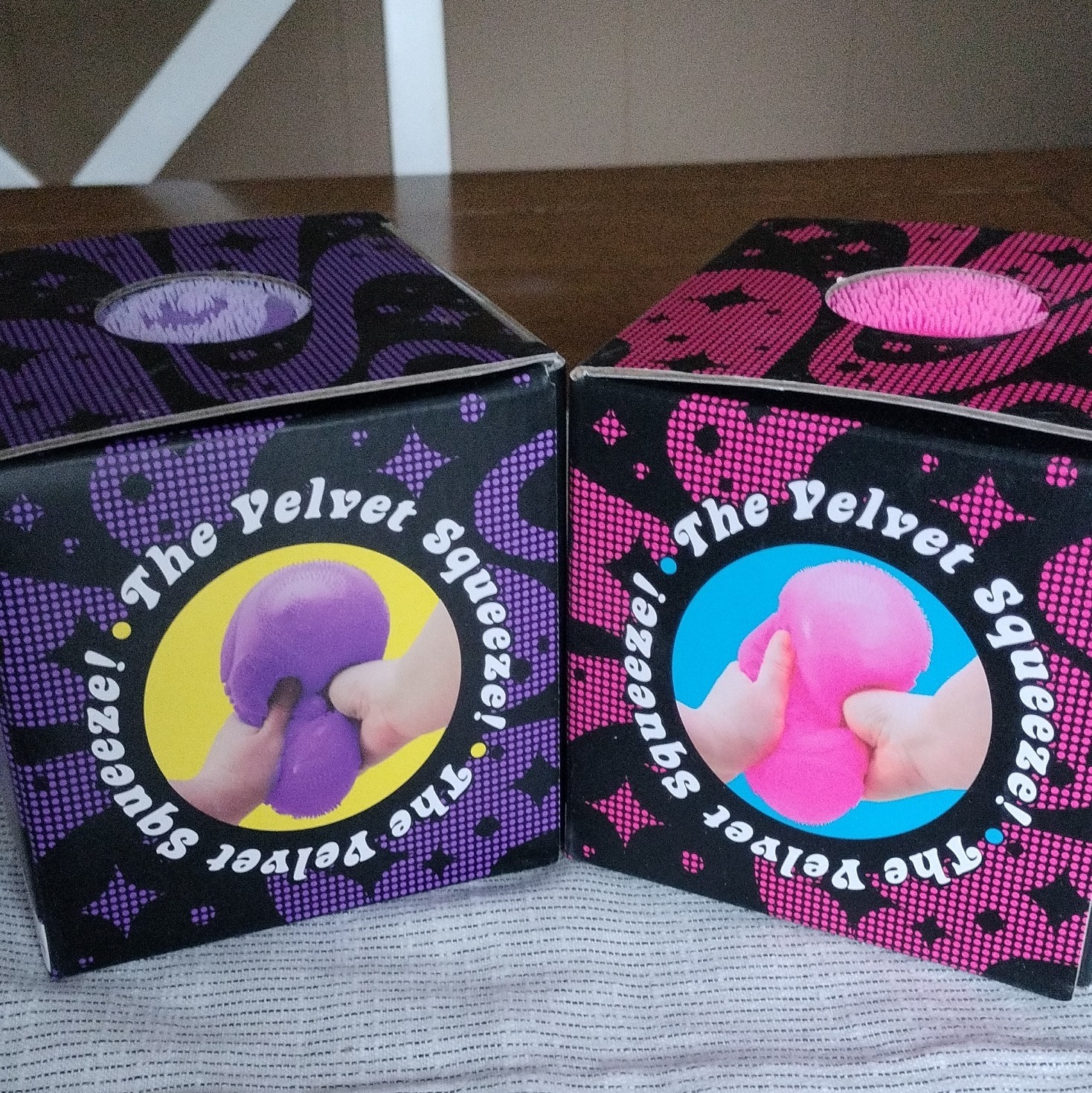 Schylling Super NeeDoh Fuzz Ball Velvet Squeeze Toy 2x Purple & Pink