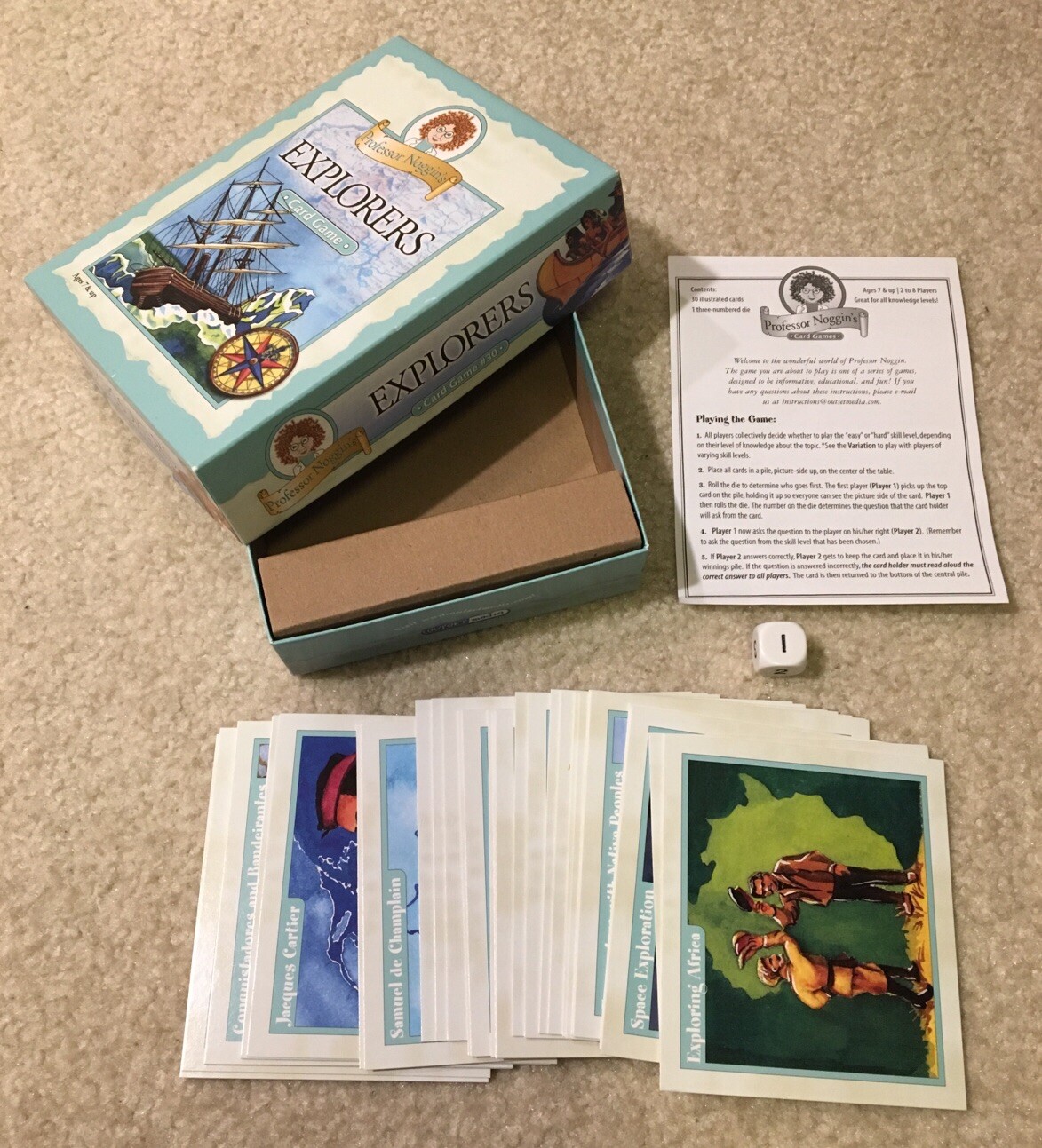 Professor Noggin’s Explorers History Geography Educational Card Game Complete
