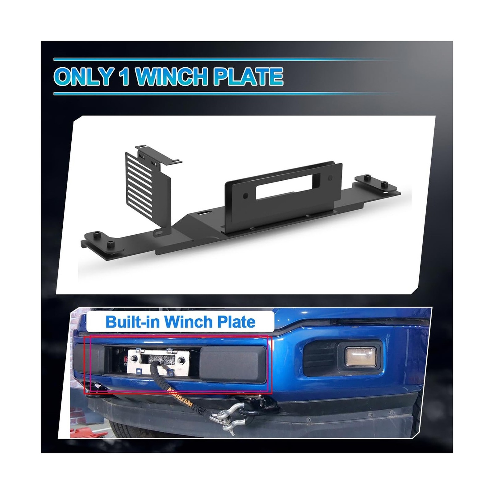 WolfX Front Bumper Winch Plate for Ford F150 2018-2020 Pickup Trucks (Excludi…