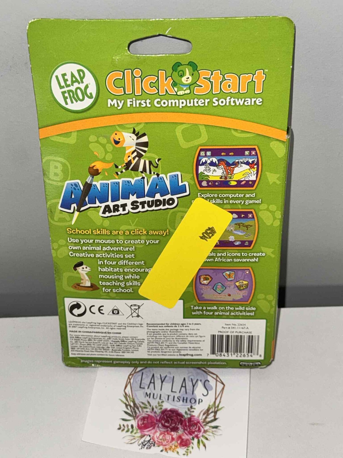 Leap Frog ClickStart Animal Art Studio My First Computer Software – NEW! *1*