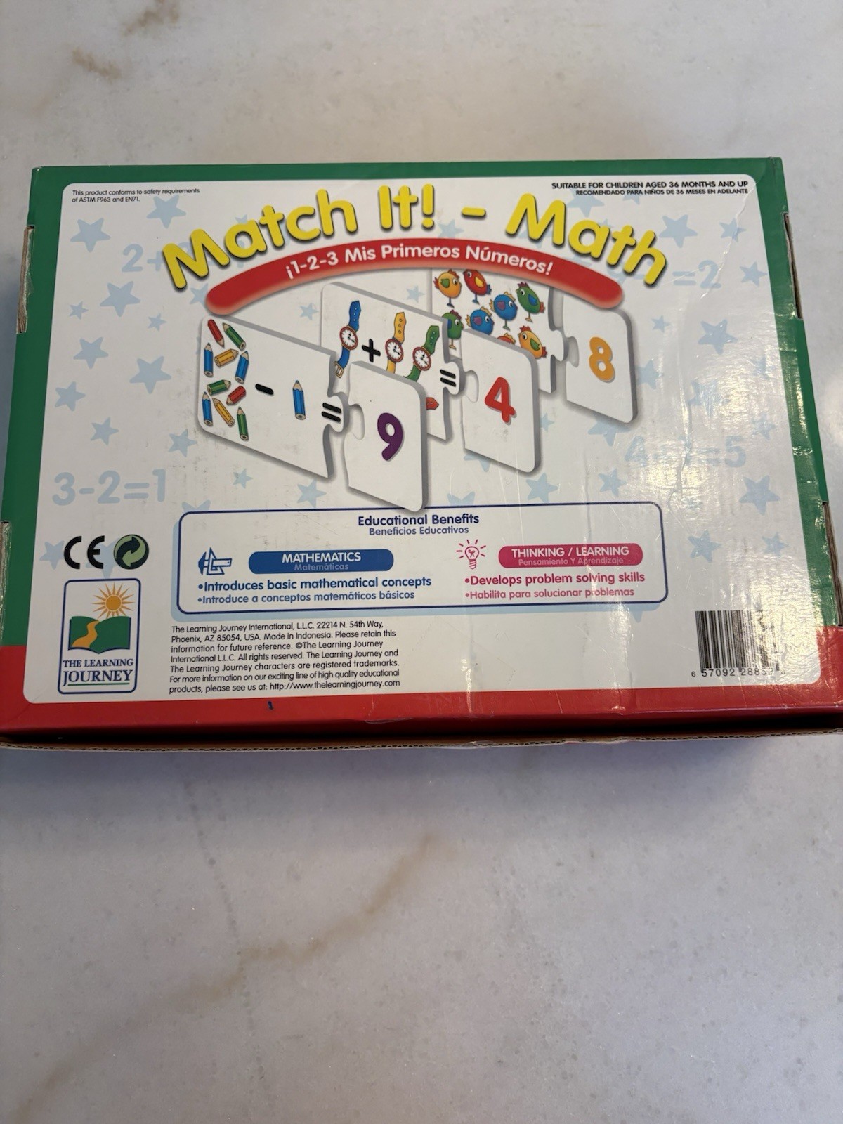 The Learning Journey Match It! Math 1-2-3 Mis Primeros Numeros 30 Puzzle Pairs