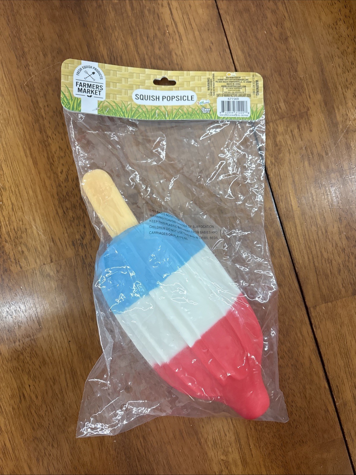 SUNNY DAYS JUMBO SQUISHY ROCKET POP! Popsicle Squishy! RED WHITE & BLUE!