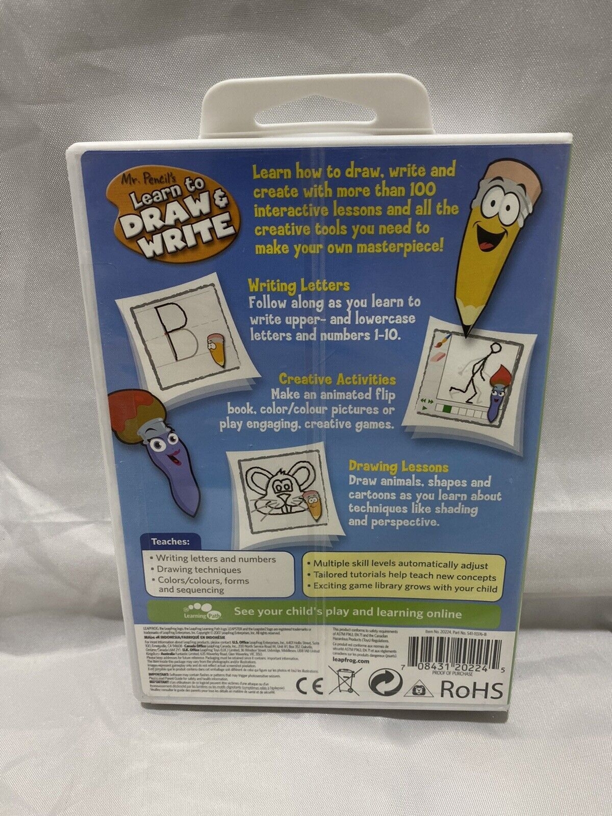LeapFrog Leapster Game Mr Pencil Learn to Draw and Write Educational Game New
