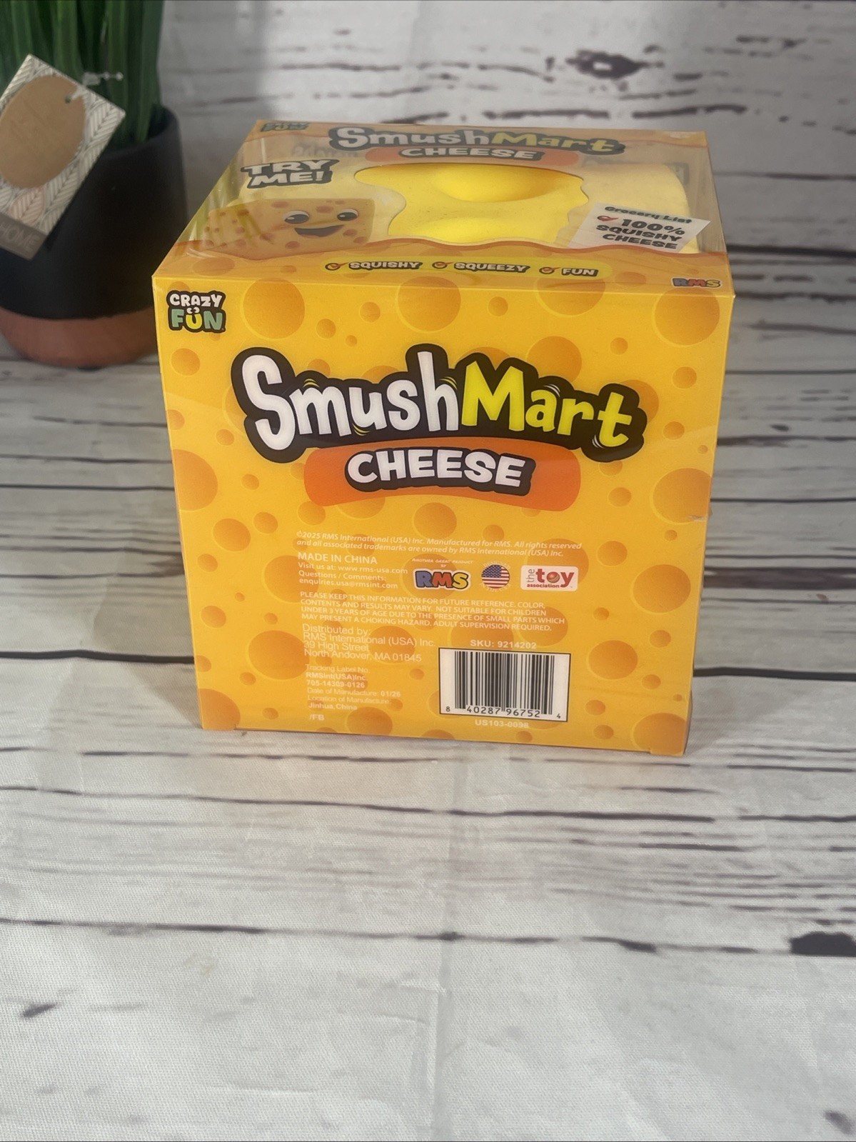 NEW Crazy Fun Smush Mart Cheese Squishy Toy – Food Fidget Squeeze Stress Ball