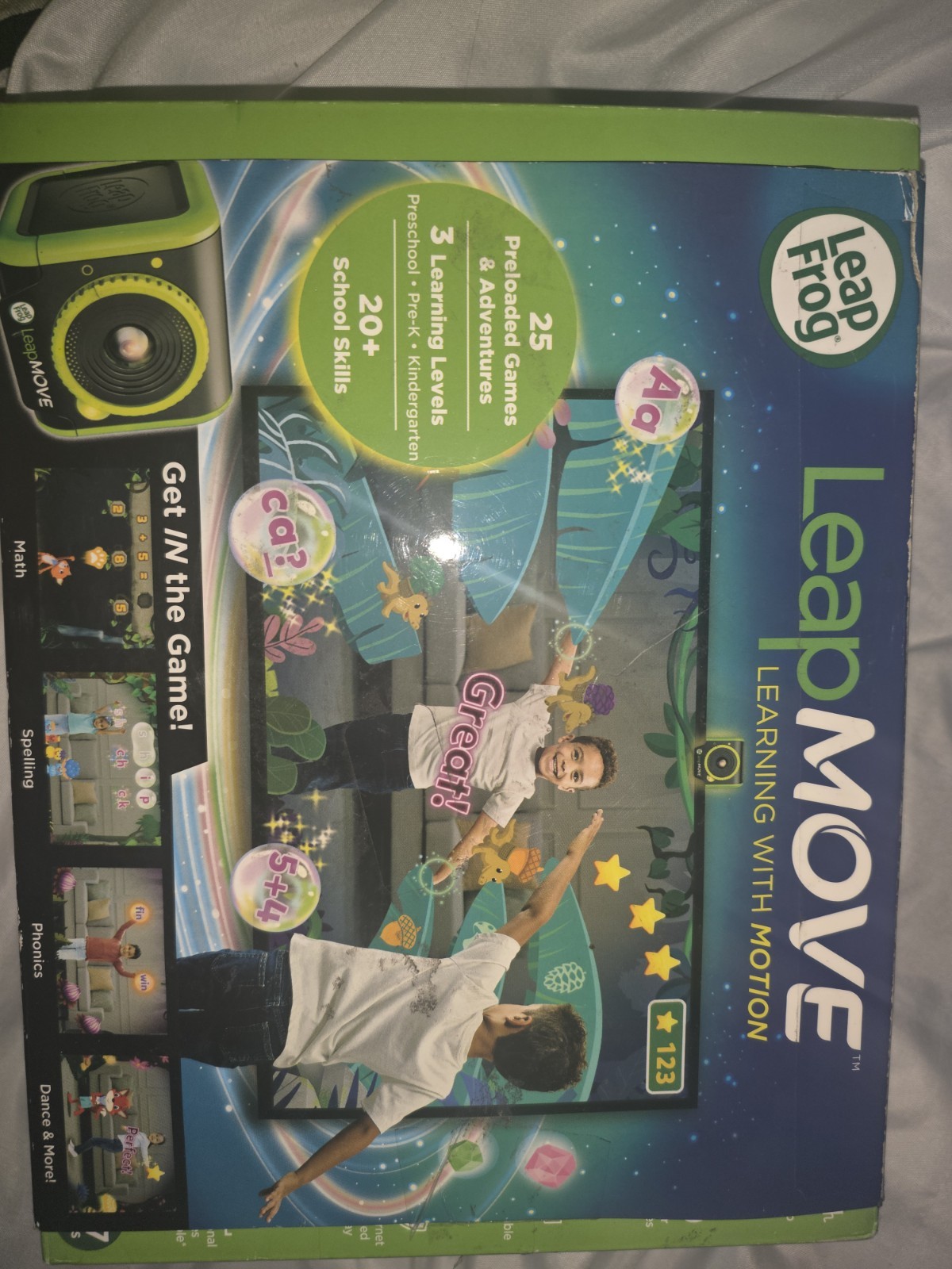 Leap Frog LeapMove Learning Video Game System 25 PreGames Open Box Never Used