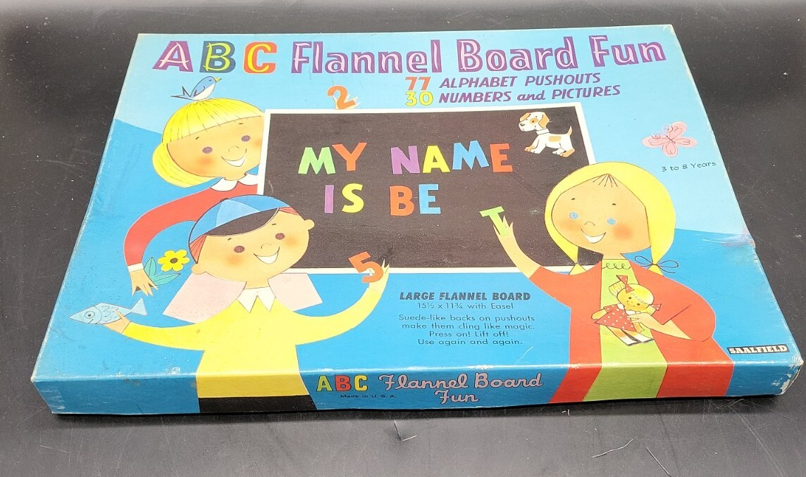 Vintage Flannel Board Complete Set 100+ Piece Activity ABC Numbers RARE NEW