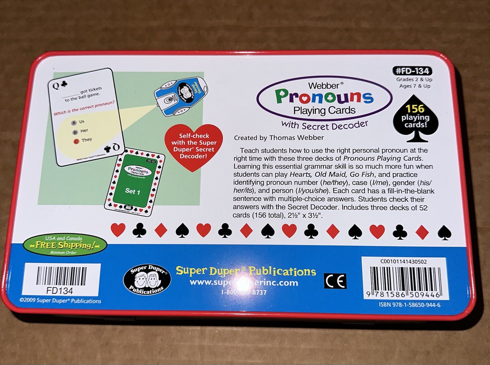 Webber Pronouns Playing Cards Secret Decoder Super Duper Publications Grammar